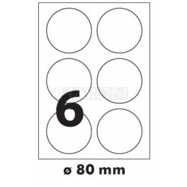 Tisk samolepících etiket 80 mm kruhové