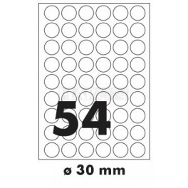 Tisk samolepících etiket 30 mm kruhové