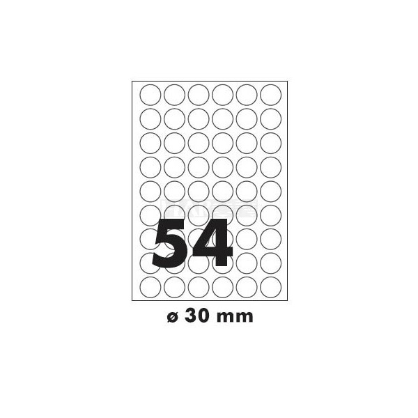 Tisk samolepících etiket 30 mm kruhové