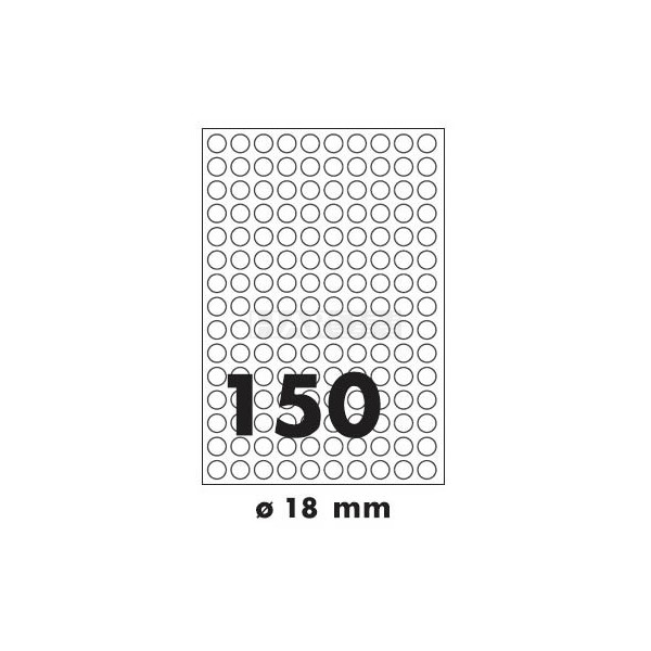 Tisk samolepících etiket 18 mm kruhové