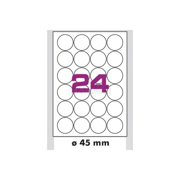 Tisk samolepících etiket 45 mm kruhové