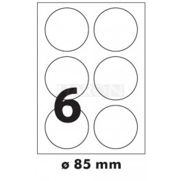 Tisk samolepících etiket 85 mm kruhové