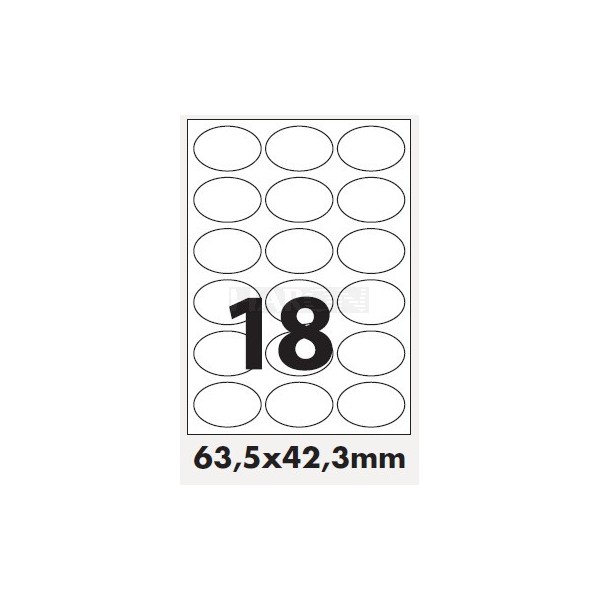 Tisk samolepících etiket 63,5 x 42,3 mm oválné