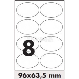 Tisk samolepících etiket 96 x 63,5 mm oválné